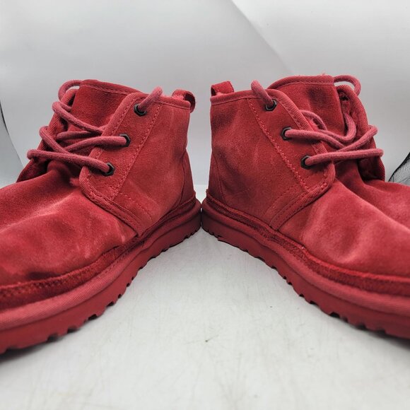 UGG Neumel Mens 10 Red Chukka Boots Lined Warm Casual Outdoors Walking 3236 - Picture 2 of 12